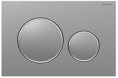Geberit Sigma20 Flush Plate / Brushed Chrome - Design Rings: Polished