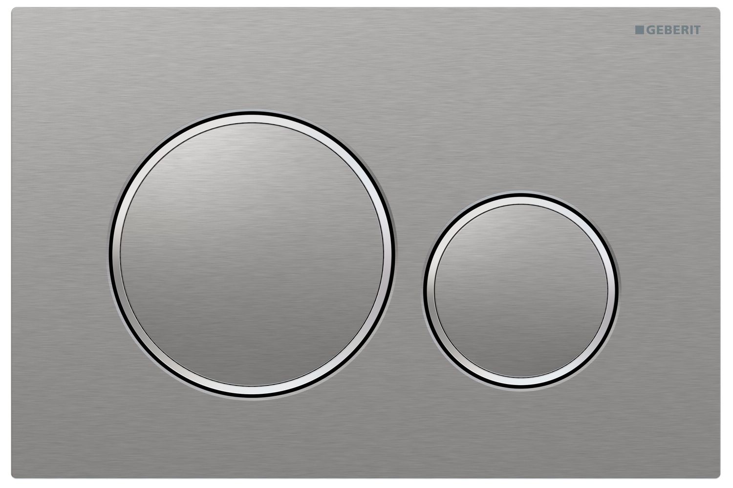 Geberit Sigma20 Anti-Vandal Flush Plate with Screws / Brushed Chrome - Design Rings: Polished