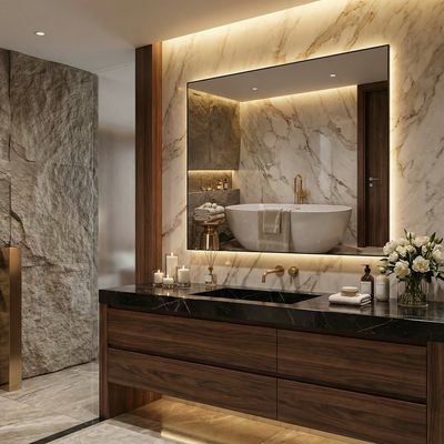 Bathroom Mirror 100 x 80 cm Frameless