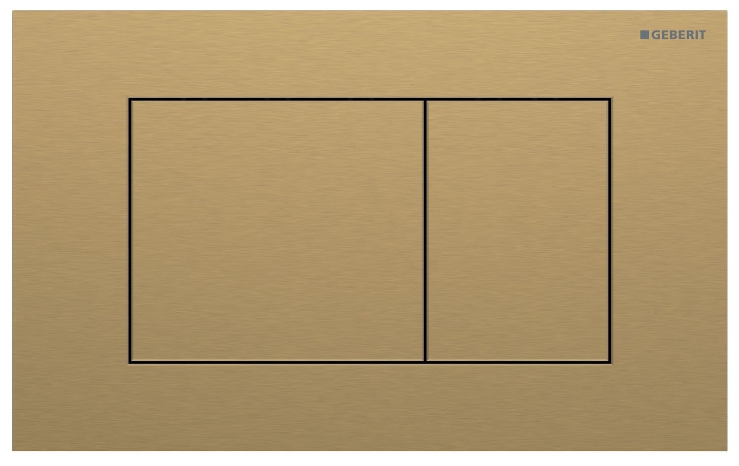 Geberit Sigma40 Square Flush Plate / Brushed Brass / Easy Clean Coating + Fingerprint Resistant