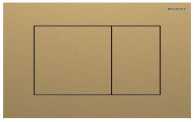 Geberit Sigma40 Square Flush Plate / Brushed Brass / Easy Clean Coating + Fingerprint Resistant