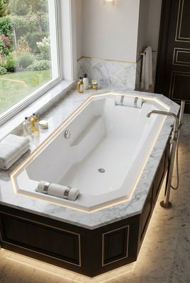 Luxor Bathtub 180 x 102 cm with Integrated Headrest
