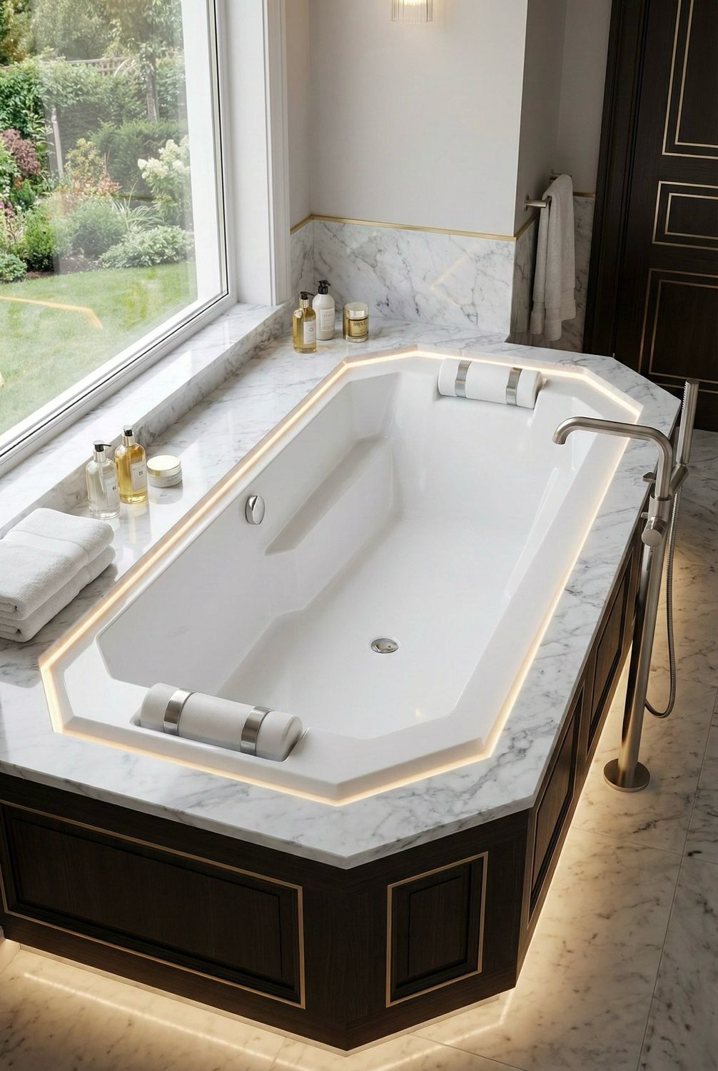 Luxor Bathtub 180 x 102 cm with Integrated Headrest