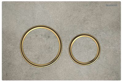 Geberit Sigma50 Round Flush Plate / Concrete Look - Brass