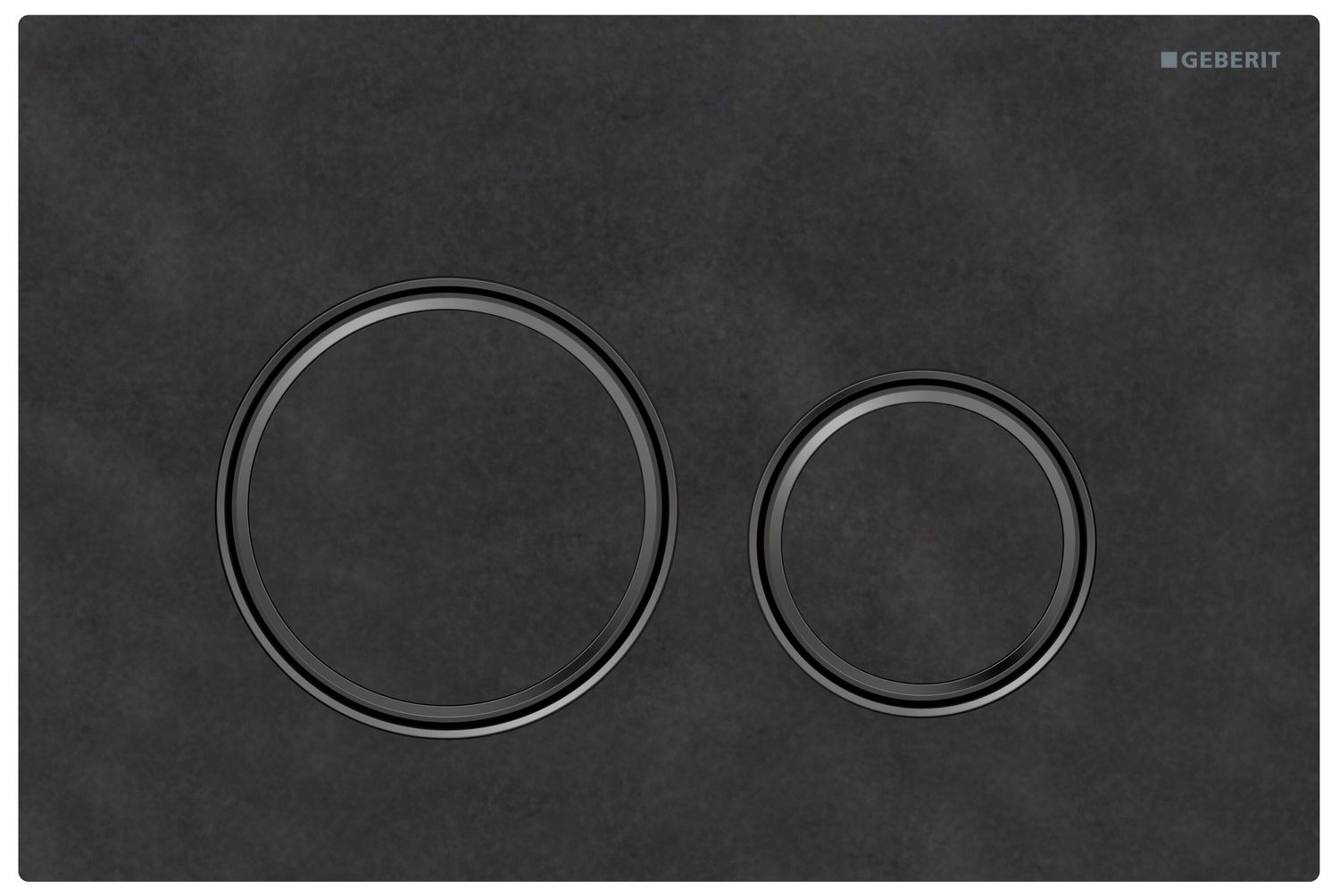 Geberit Sigma50 Round Actuator Plate / Mustang Slate - Black Chrome