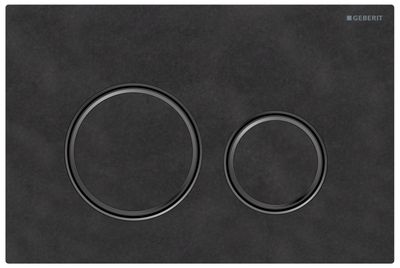 Geberit Sigma50 Round Actuator Plate / Mustang Slate - Black Chrome