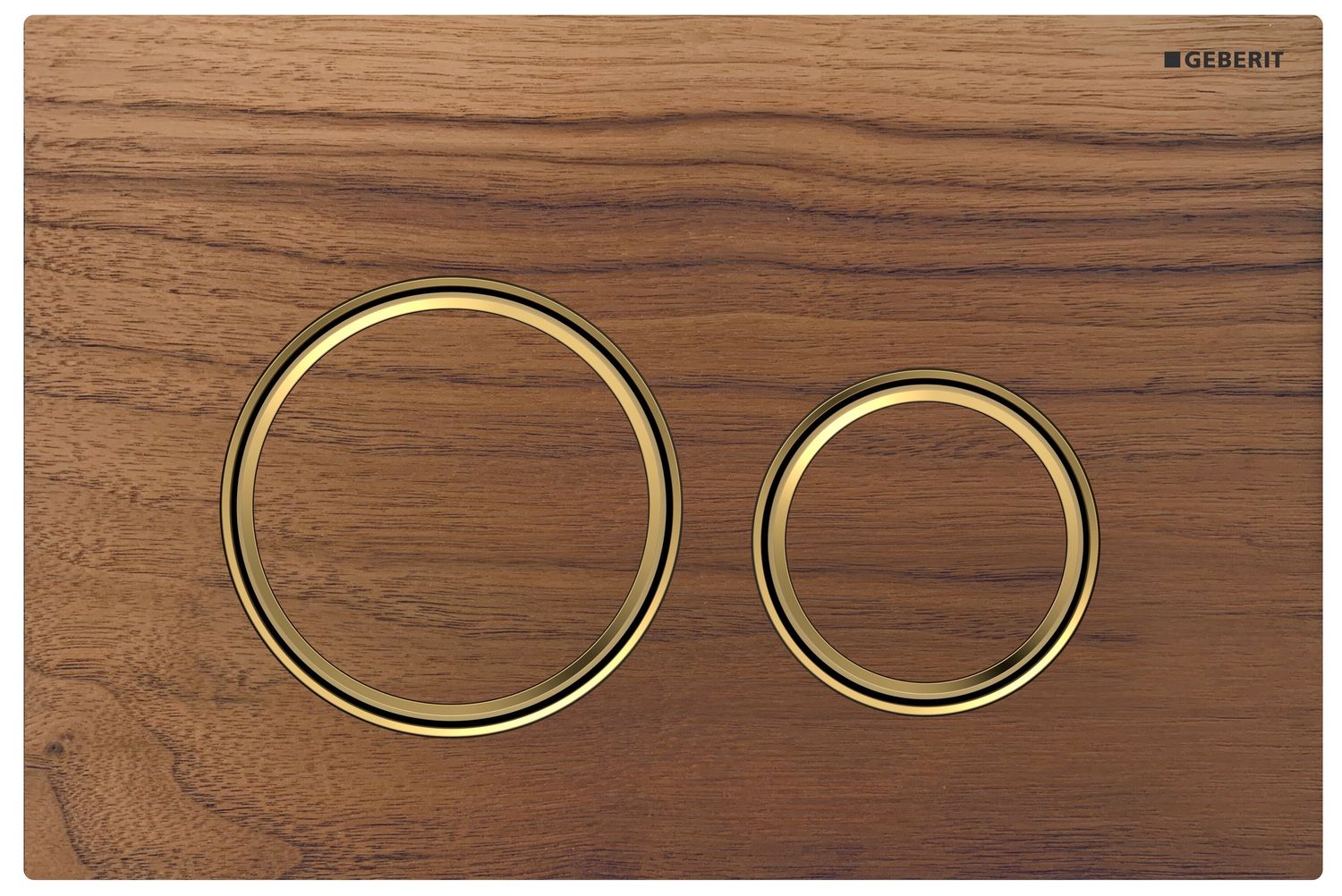 Geberit Sigma50 Flush Plate Round / American Walnut - Brass