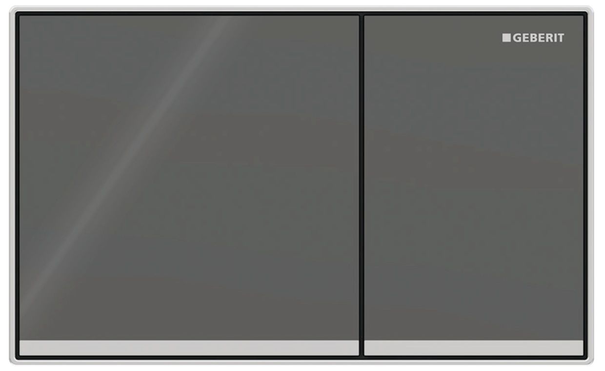 Plaque de déclenchement Geberit Sigma60 à fleur de paroi / Verre gris velouté