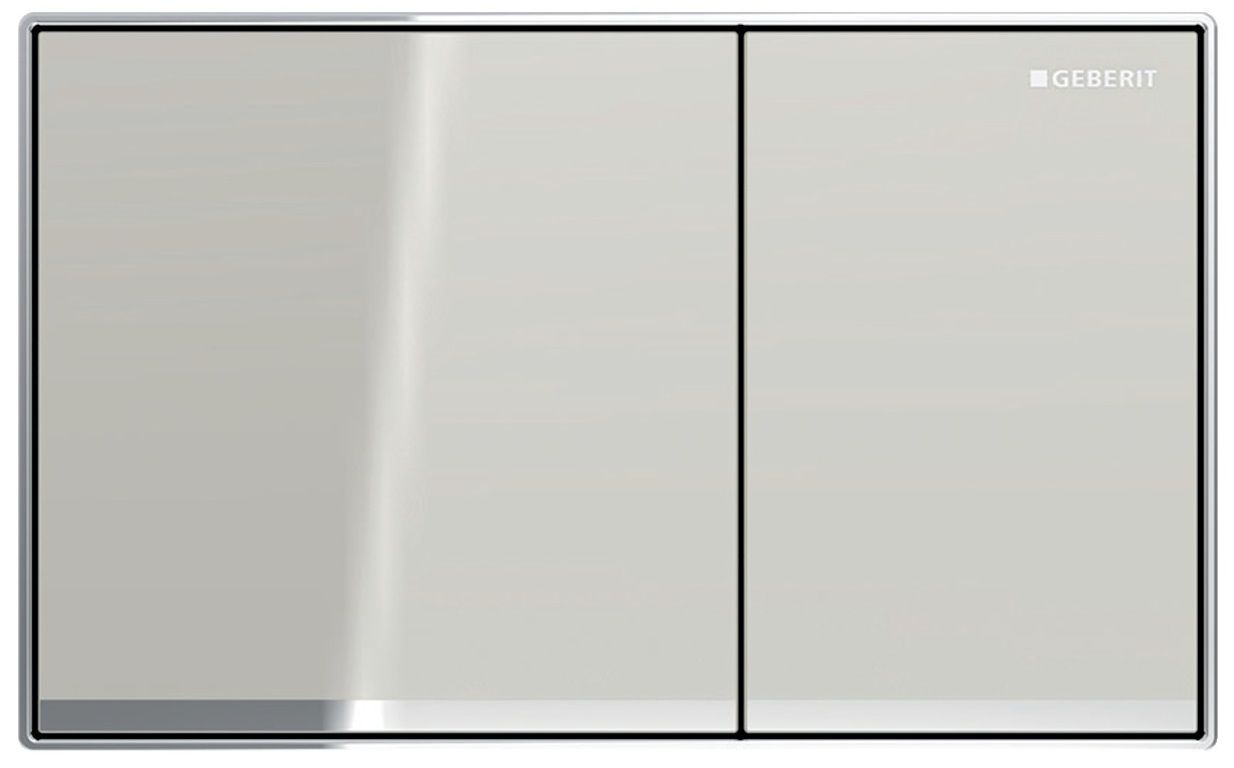 Plaque de déclenchement Geberit Sigma60 à fleur de paroi / Verre sable gris