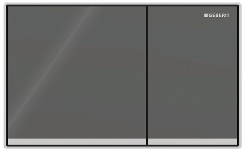 Plaque de déclenchement Geberit Sigma60 à fleur de paroi / Verre gris velouté