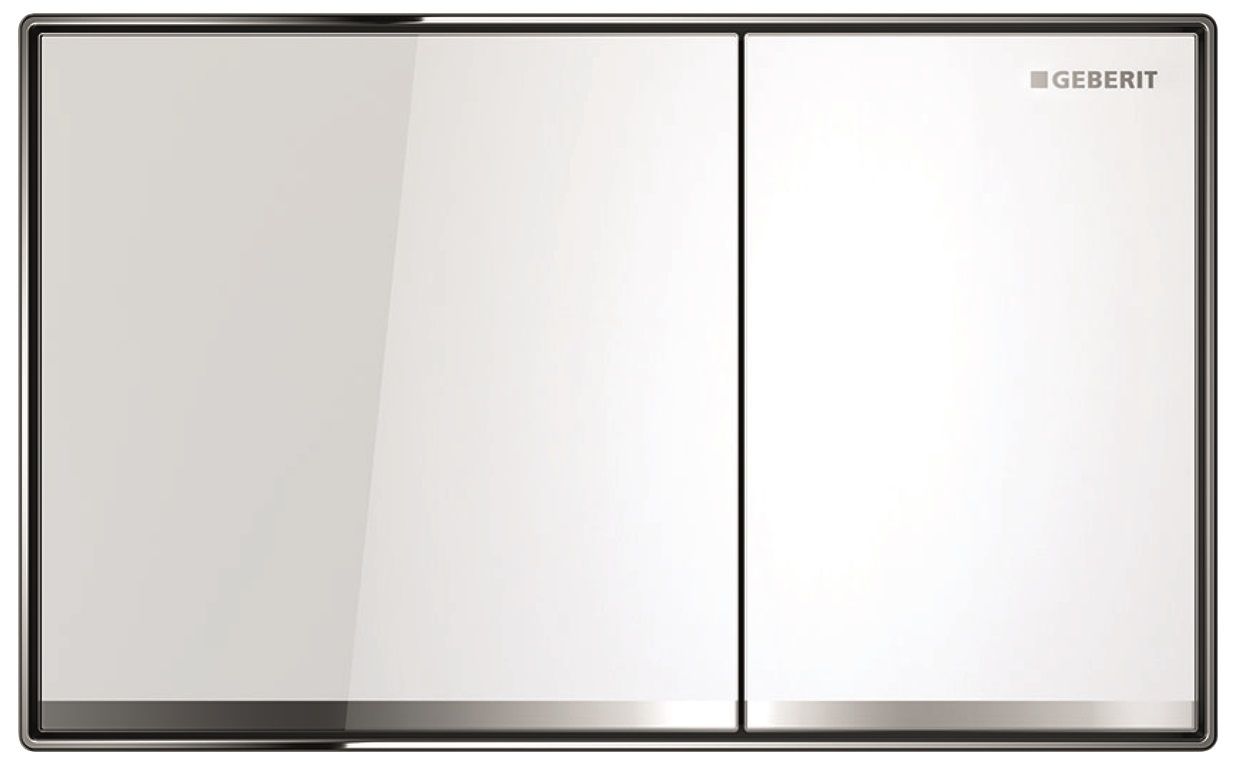 Plaque de déclenchement Geberit Sigma60 à fleur de paroi / Verre blanc