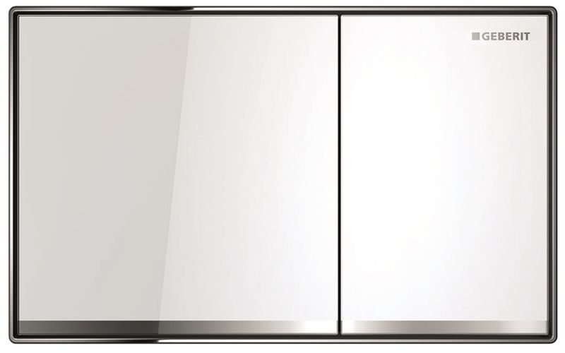 Plaque de déclenchement Geberit Sigma60 à fleur de paroi / Verre blanc