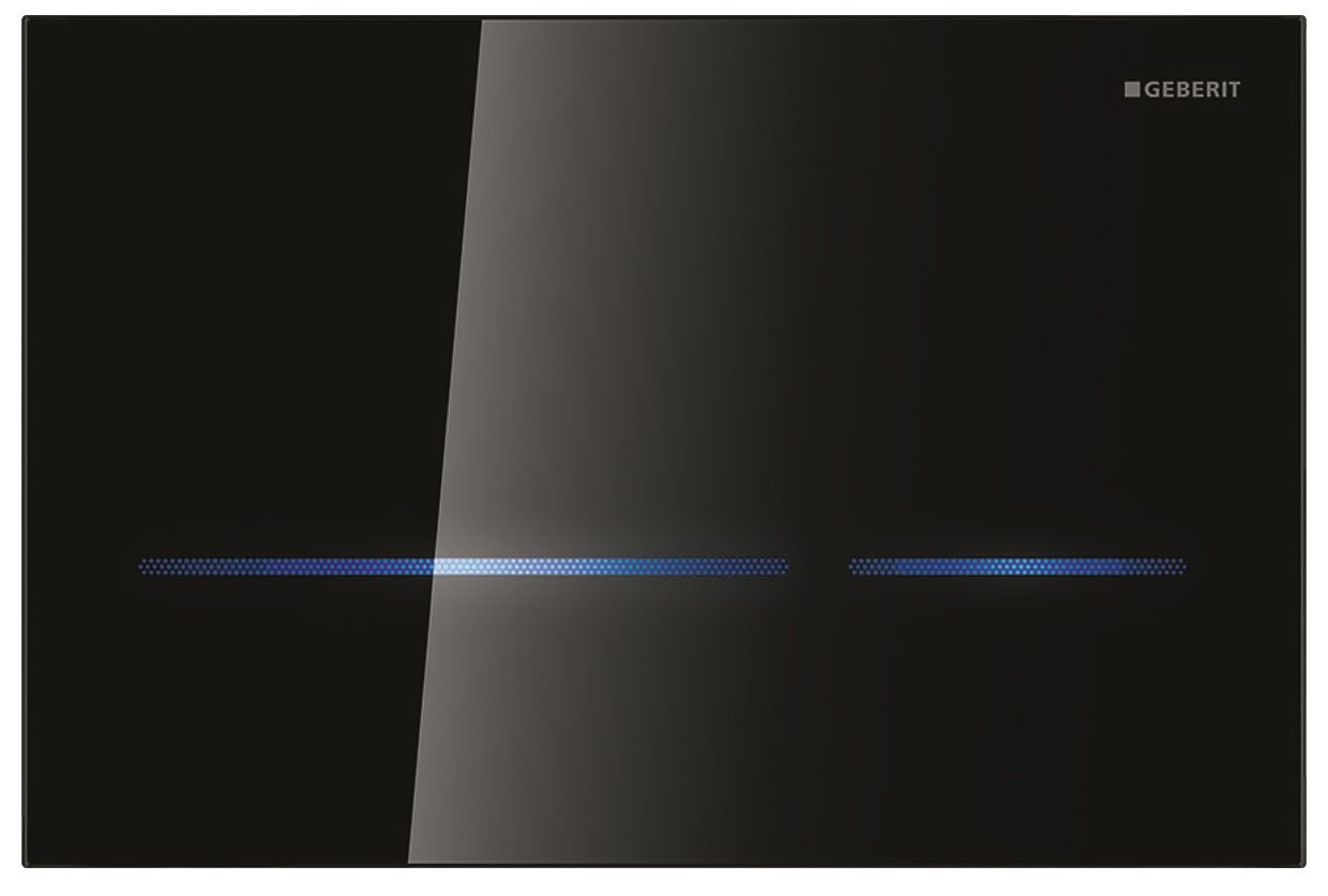 Plaque de déclenchement infrarouge Geberit Sigma80 électronique pour réservoir à encastrer Sigma 12 cm / Verre noir