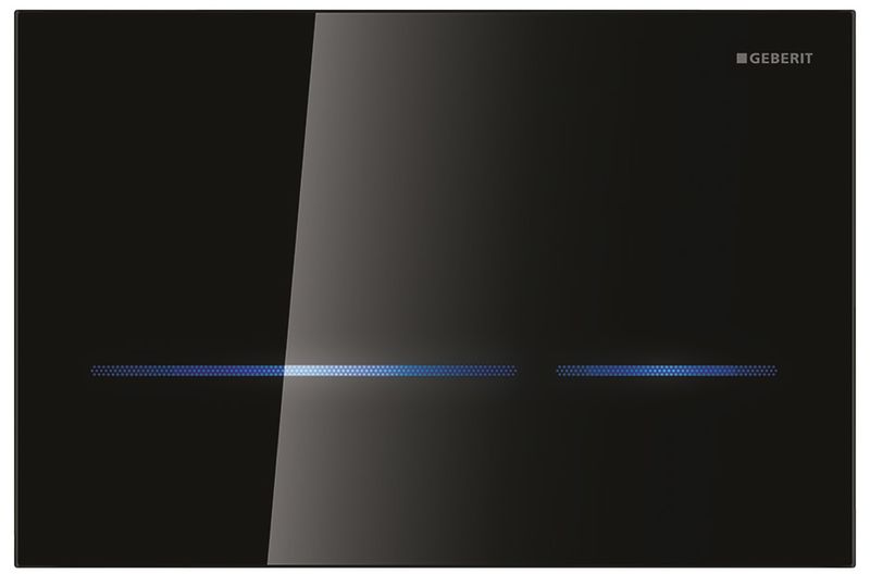 Plaque de déclenchement infrarouge Geberit Sigma80 électronique pour réservoir à encastrer Sigma 12 cm / Verre noir
