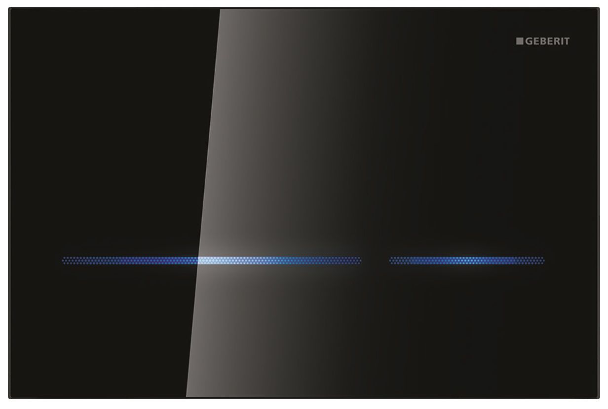 Plaque de déclenchement infrarouge Geberit Sigma80 électronique pour réservoir à encastrer Sigma 8 cm / Verre noir