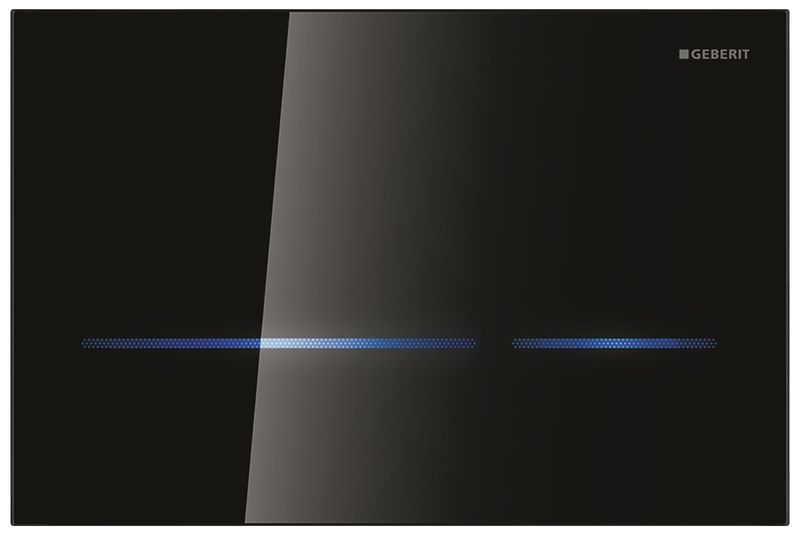 Plaque de déclenchement infrarouge Geberit Sigma80 électronique pour réservoir à encastrer Sigma 8 cm / Verre noir