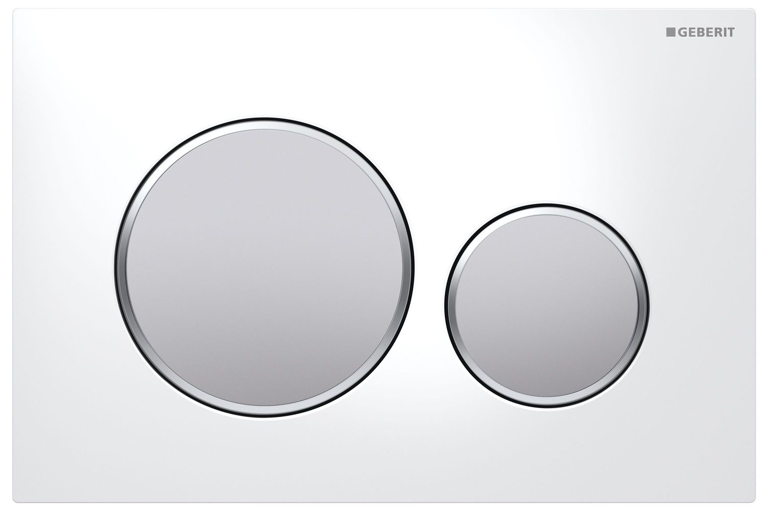 Plaque de déclenchement Geberit Sigma20 / Blanc - Chromé mat
