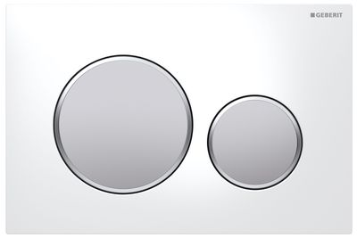 Plaque de déclenchement Geberit Sigma20 / Blanc - Chromé mat