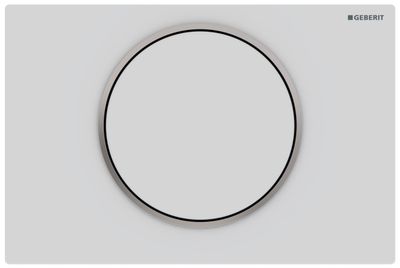 Geberit Sigma10 Flush Plate in Stainless Steel / Matte White - Chrome Design Ring