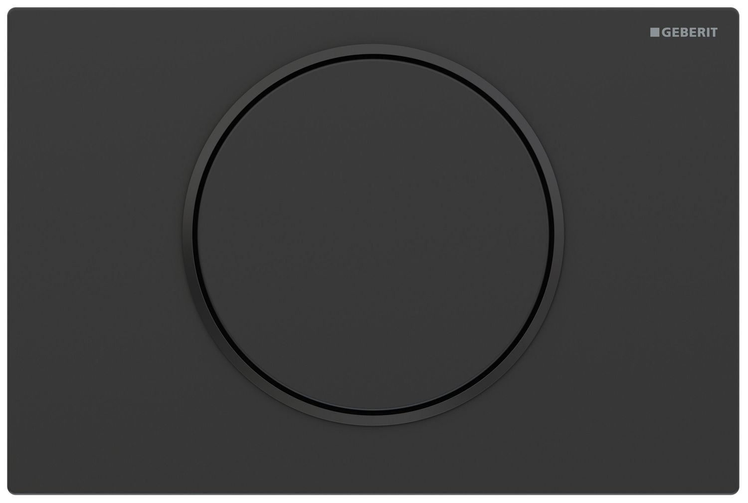 Geberit Sigma10 Actuation Plate in Stainless Steel / Matte Black - Design Ring: Black
