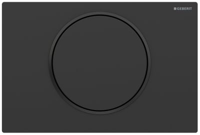 Geberit Sigma10 Actuation Plate in Stainless Steel / Matte Black - Design Ring: Black