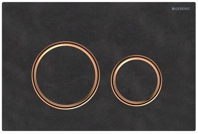 Geberit Sigma50 Round Actuator Plate / Mustang Slate and Rose Gold