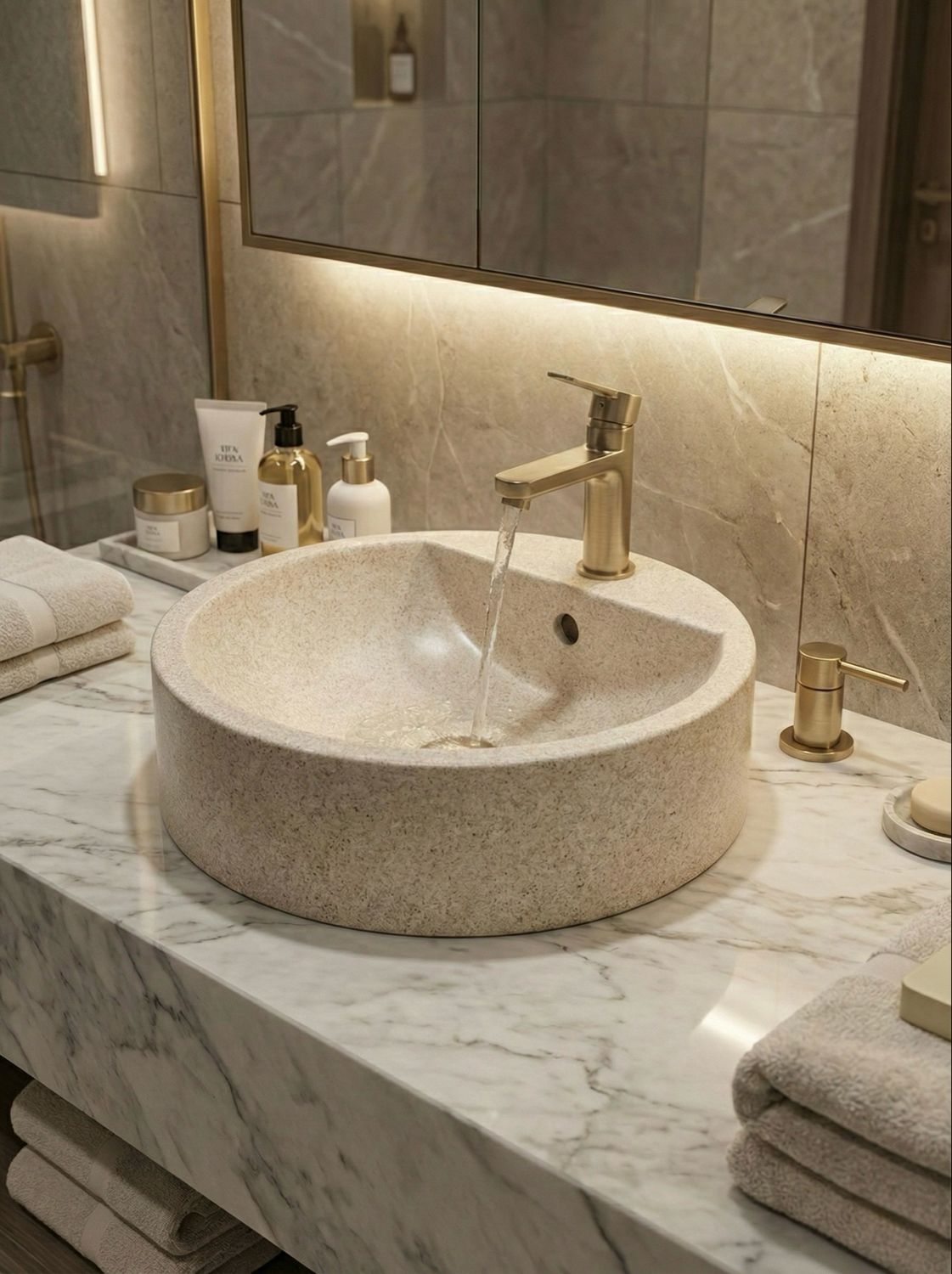 Bol à poser Tempo 47 cm granité corail