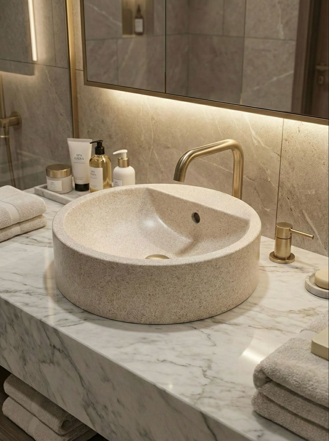 Countertop basin Tempo 47 cm coral granite — Product view 2