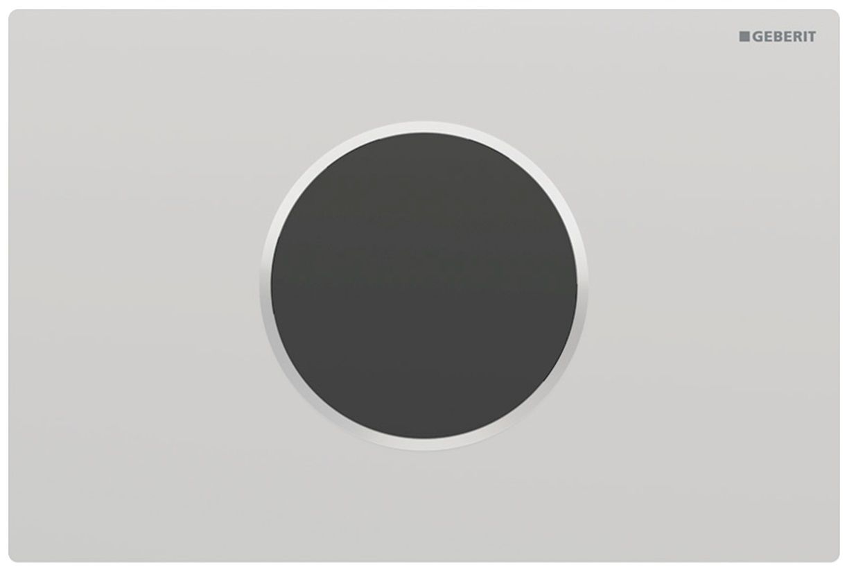 Plaque de déclenchement infrarouge Geberit Sigma10 électronique pour réservoir à encastrer Sigma 12 cm / Chromé mat - Anneau design chromé brillant
