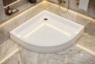 Corner Shower Tray Bermudes 80 x 80 cm or 90 x 90 cm without Drainage