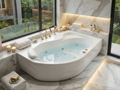 Right-hand Oasis Bathtub with Mixed Hydromassage 160 x 90 cm