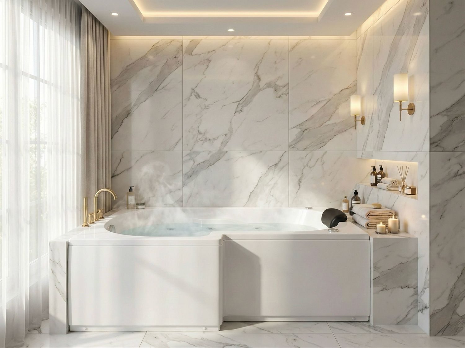 Twin Right Whirlpool Bathtub 160 x 85 cm