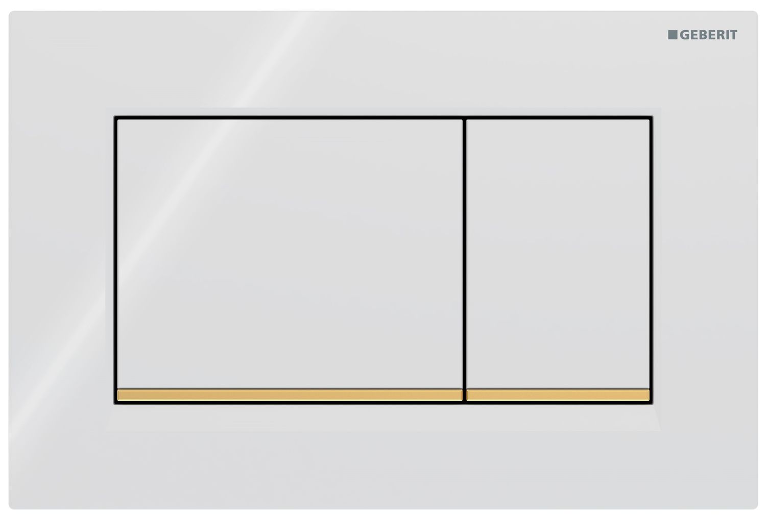 Geberit Sigma20 Square Flush Plate / White - Design Stripes: Gold