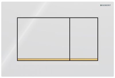 Geberit Sigma20 Square Flush Plate / White - Design Stripes: Gold