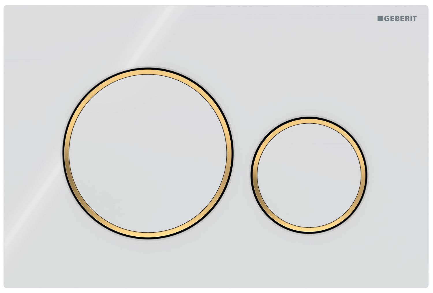 Geberit Sigma20 Flush Plate / White - design rings: gold