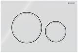 Geberit Sigma20 plaque de déclenchement blanc mat avec anneaux design blancs.