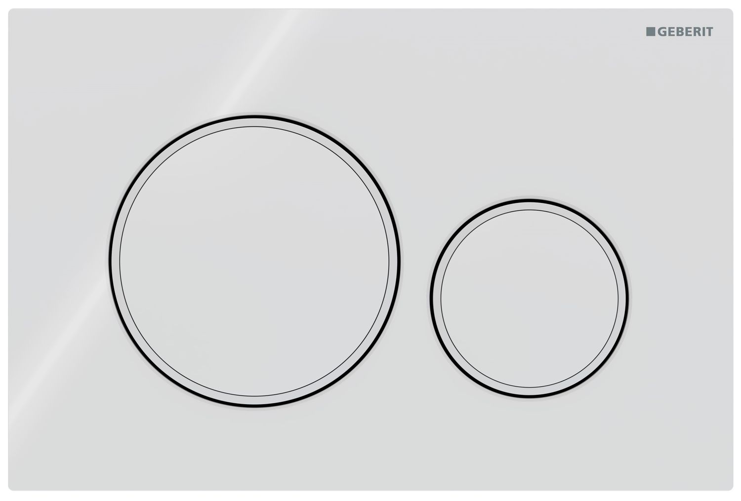 Geberit Sigma20 Flush Plate / White - Design Rings: Matte White