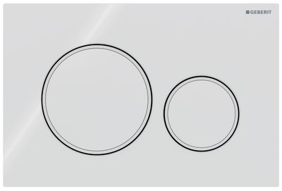 Geberit Sigma20 Flush Plate / White - Design Rings: Matte White