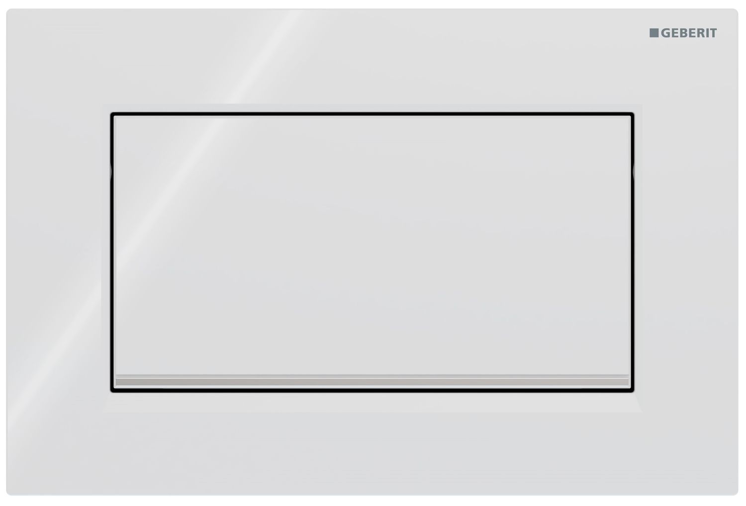 Geberit Sigma10 Square Actuation Plate / White - Design Strips: Chrome Glossy