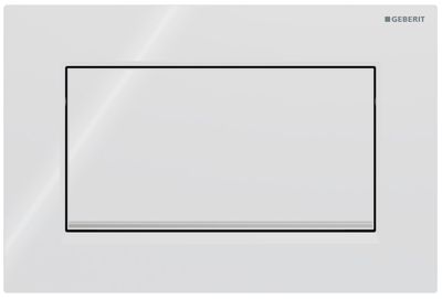 Geberit Sigma10 Square Actuation Plate / White - Design Strips: Chrome Glossy