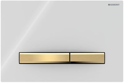 Geberit Sigma50 Flush Plate / White - Brass