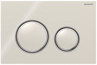 Geberit Sigma50 Round Actuator Plate / Grey Sand Glass - Chrome