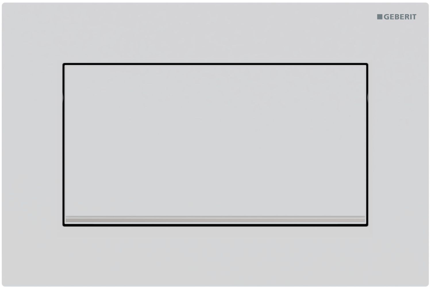 Geberit Sigma10 Square Flush Plate / Matte White - Design Strips: Chrome Glossy