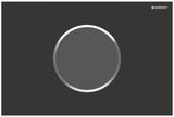 Plaque de commande électronique infrarouge Geberit Sigma10, chrome noir, pour réservoir encastré de 12 cm, design élégant.