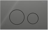 Geberit Sigma40 plaque de déclenchement, verre brillant gris velouté, deux boutons de déclenchement.