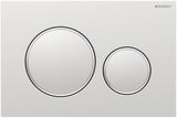 Geberit Sigma20 plaque de déclenchement, chromé mat laqué, anneaux chromé brillant, design élégant.