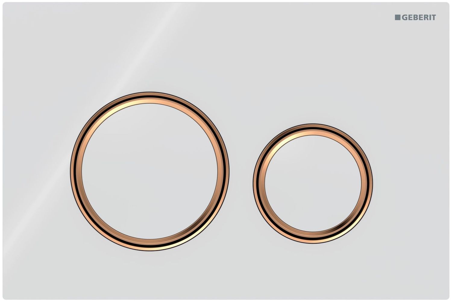 Geberit Sigma50 Flush Plate Round / White Glass - Red Gold