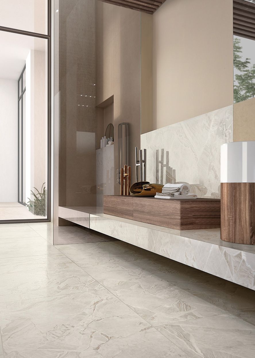 Grès cérame Tagina Luci D’oro Ghiaccio brillant 60 x 120 cm, rectifié