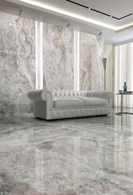 Grès cérame Tagina Onyx Diamond Grey Agate brillant 60 x 120 cm, rectifié