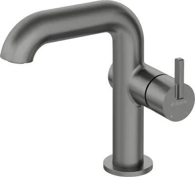 Deante Silia 128 Basin Mixer without Drain in Titanium